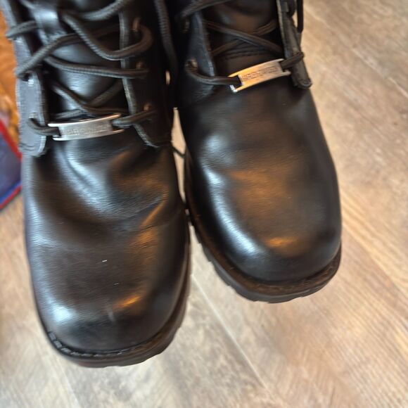 Harley-Davidson Ladies Size 7.5M Black Leather Lace Up Zip Side Motorcycle Boot - Picture 5 of 8